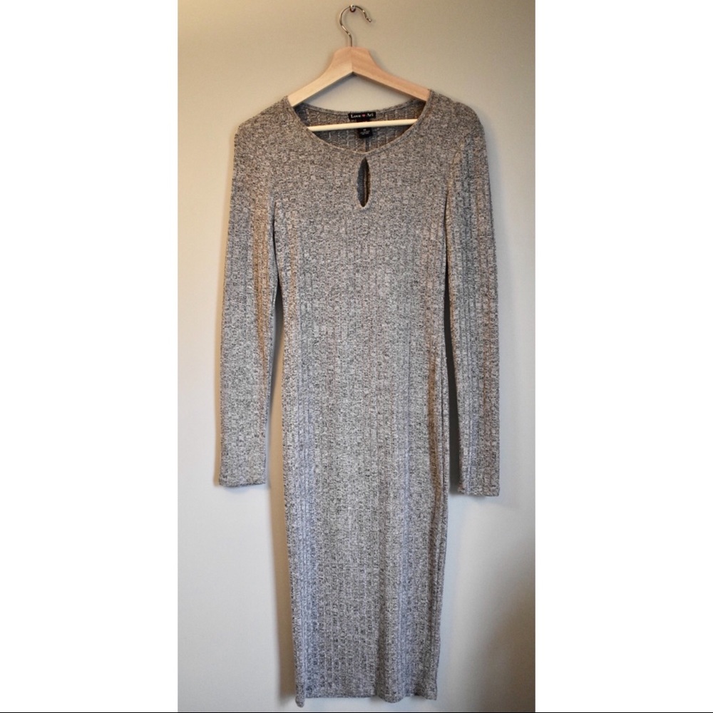 Long Sleeve Gray Dress